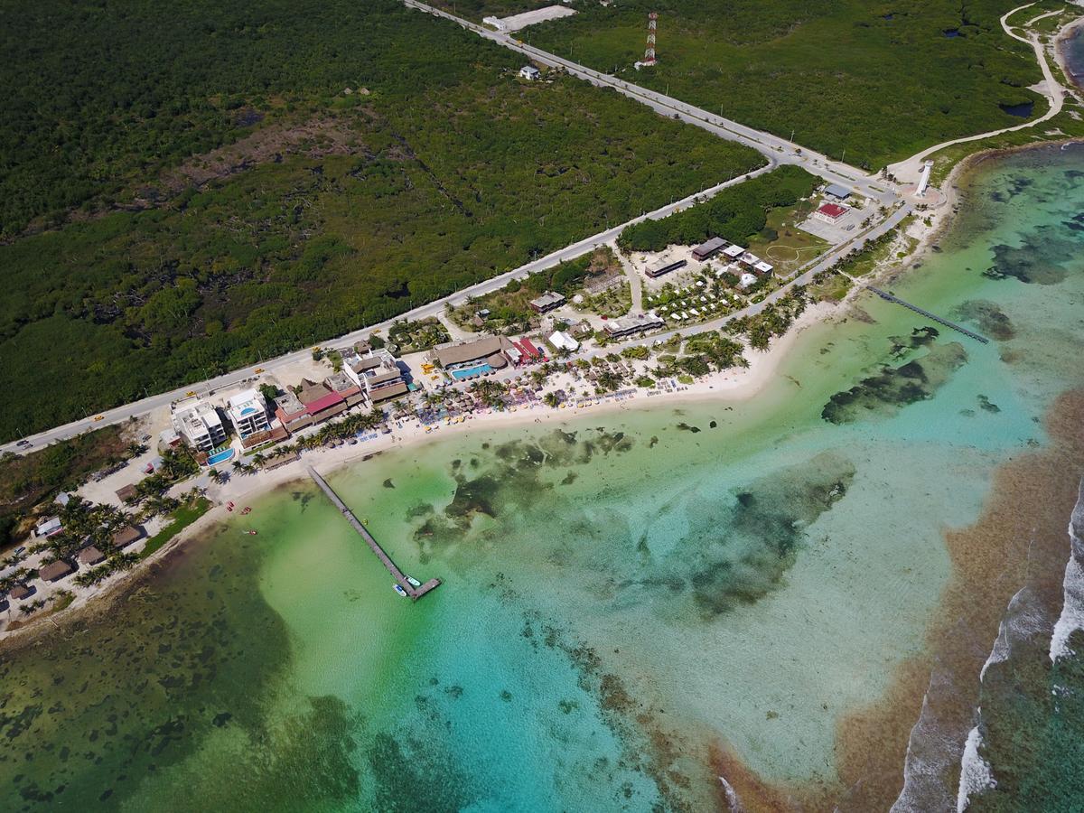 Eco Cabanas Bluekay Hotel Mahahual Bagian luar foto